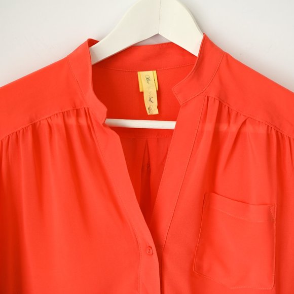 BEE STITCHED Coral Sheer Blouse 3/4 Sleeves - Size Medium - Picture 1 of 10